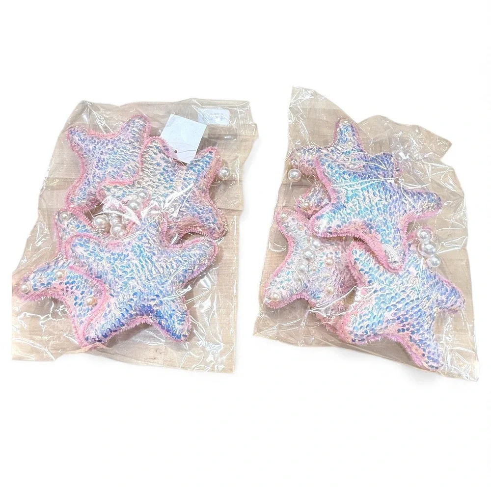 December Diamonds Coral Pink Sequin Starfish Garland Pearl‎ Beach 2 packs